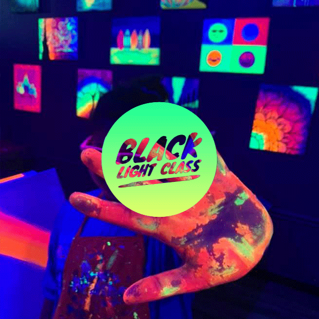 Painting in the BLACK LIGHT Room!